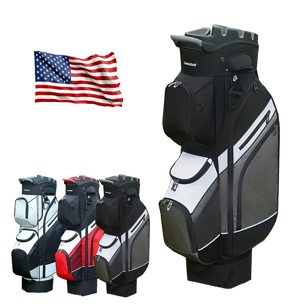 

Golf Club Bag 14-Way Dividers 7 Pockets Durable Polyester Case for Adults Golf Course Use Tool Outdoor Sports Accessories