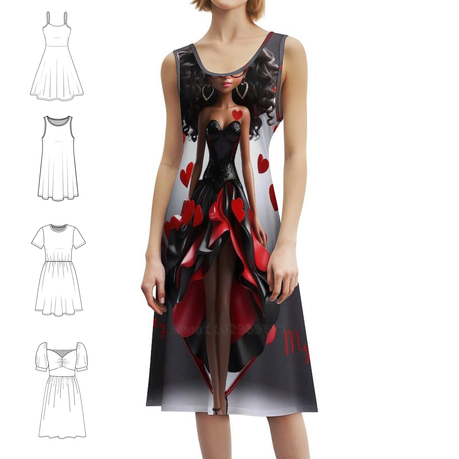 فستان عيد الحب My Love للسيدات الهيب هوب ملابس الشارع الشهير مطبوع عليه رسومات جرافيكية للحفلات والنوادي ملابس عيد الحب ترى ذلك على شكل قلب رومانسي