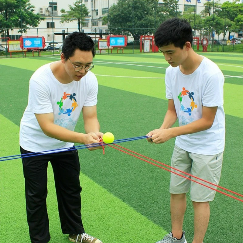 Outdoor Games Kids Toys Sensory Integration Training Catch The Ball with A Rope Pass Challenge Adult Team Building Track Dribble