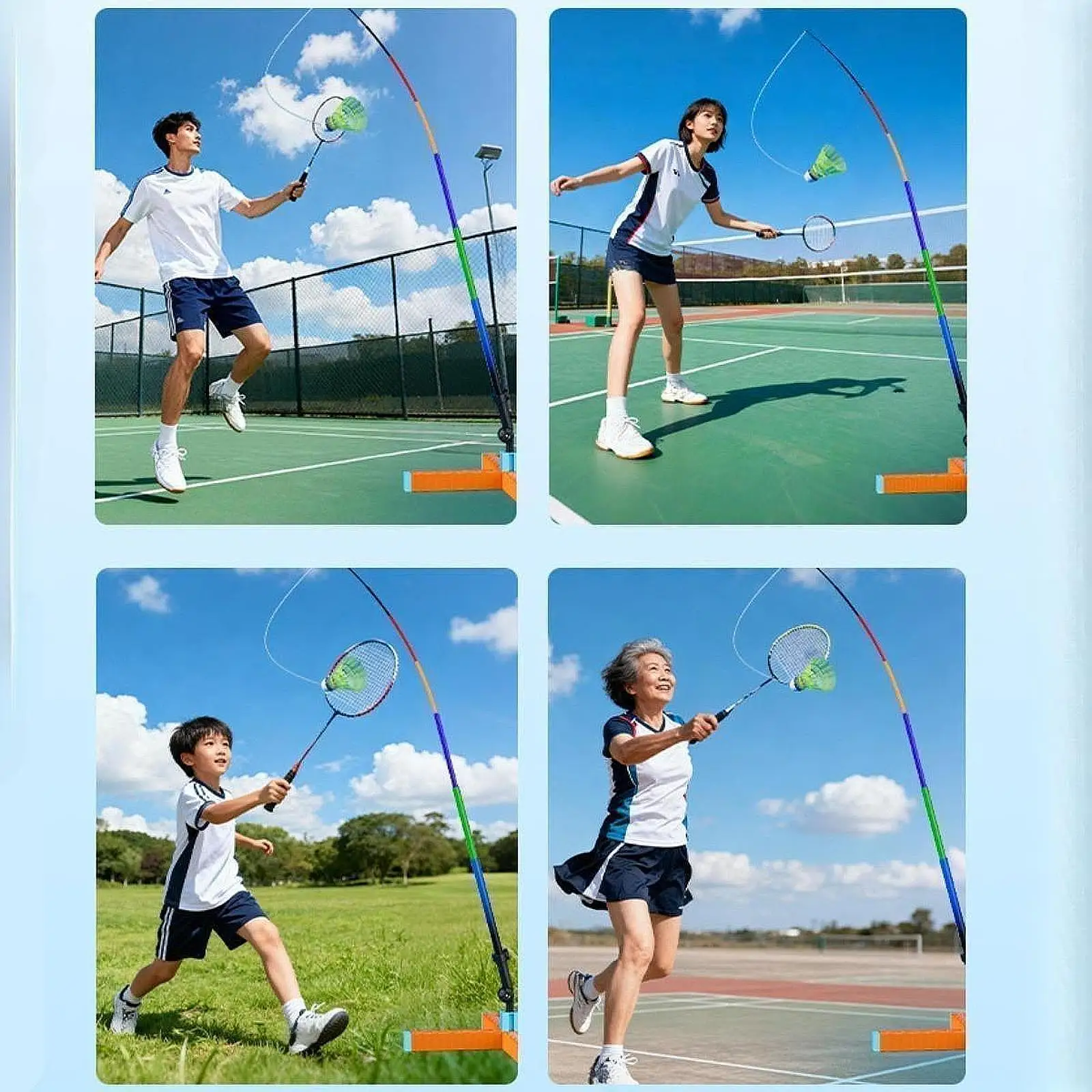 Badminton Training Device Badminton Trainer Single Player Automatic for Home Parks Garden Indoor Badminton Learners