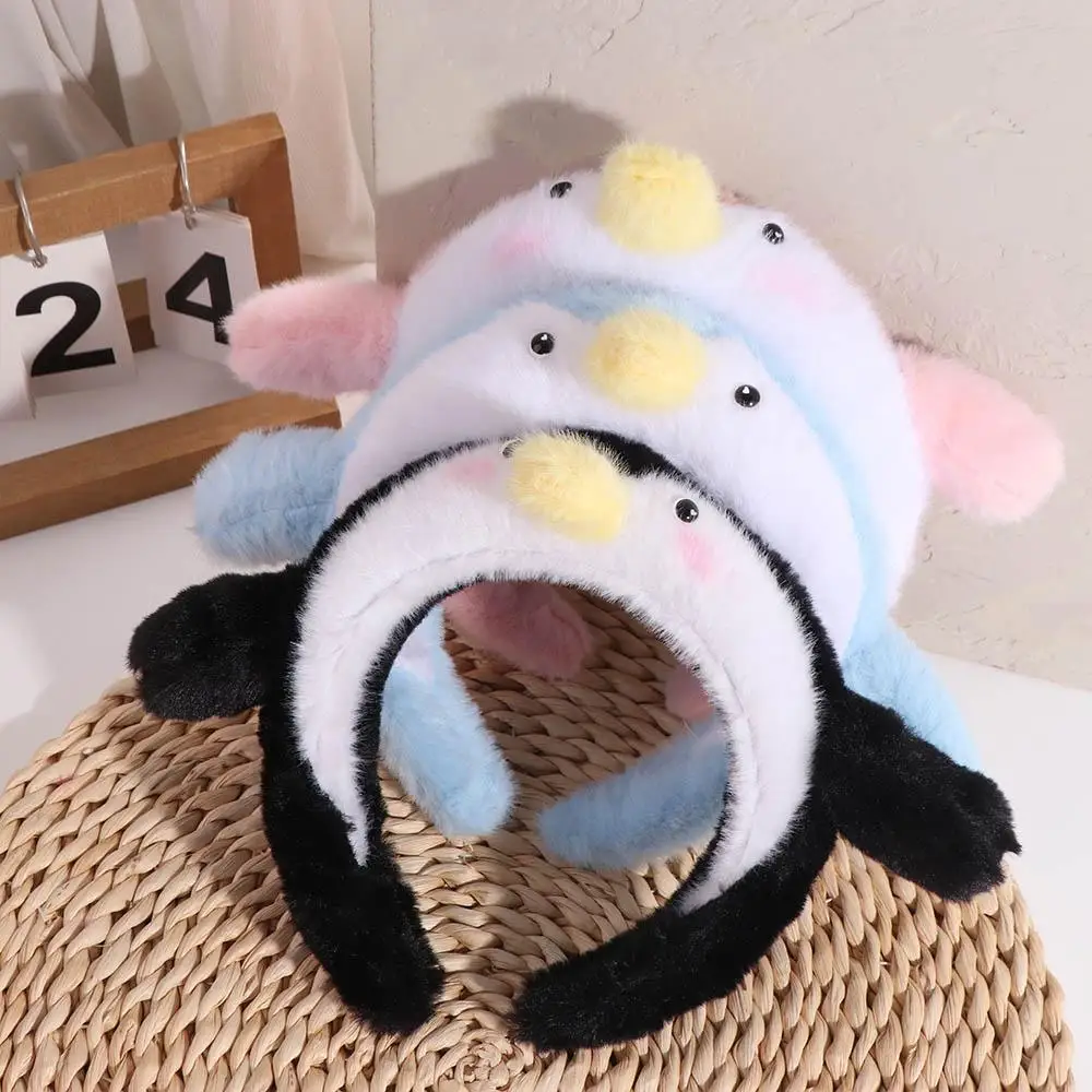 

Hair Accessories Snotty Pig Cartoon Headband Plush Doll Non-slip Plush Hairband Sweet Face Wash Penguin Hair Hoop Makeup