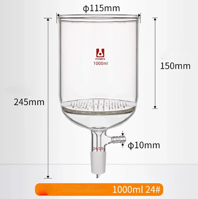 1000ml Borosilicate Glass Vacuum Filter Funnels with Glass Plates Glass Plate Extraction Funnel
