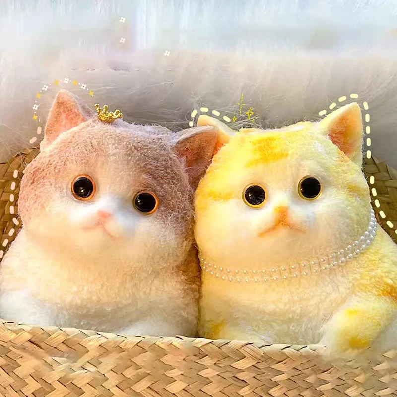 ✰✪1PC Taba Cute Chubby Cat Orange Cat Plush Soft Sticky Girl Kids Birthday Gift Fidget Toy Pet Ornaments Gifts