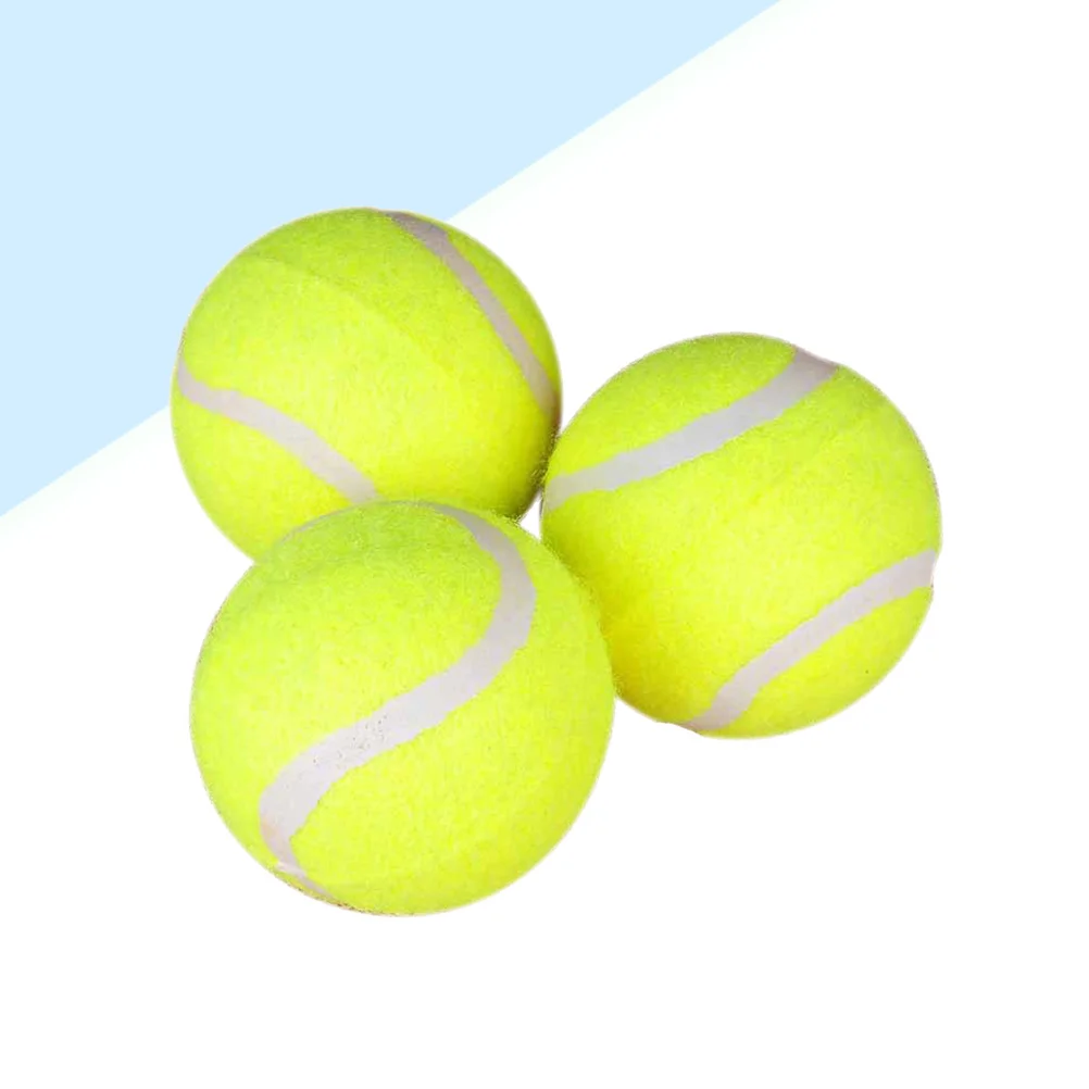 

3pcs Training Tennis Balls High Elasticity Long Lasting Natural Rubber Heavy Duty For Machine Practice Tennis Accessories