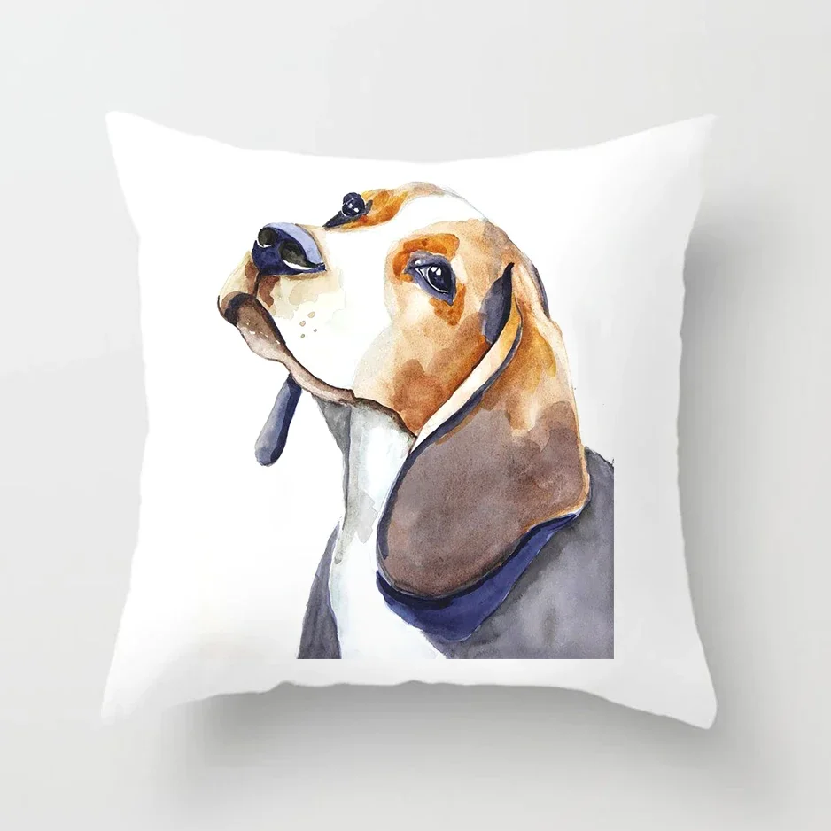 Colorful cute cartoon pet dog pillowcase for children beagle living room sofa home car decoration  45 * 45cm