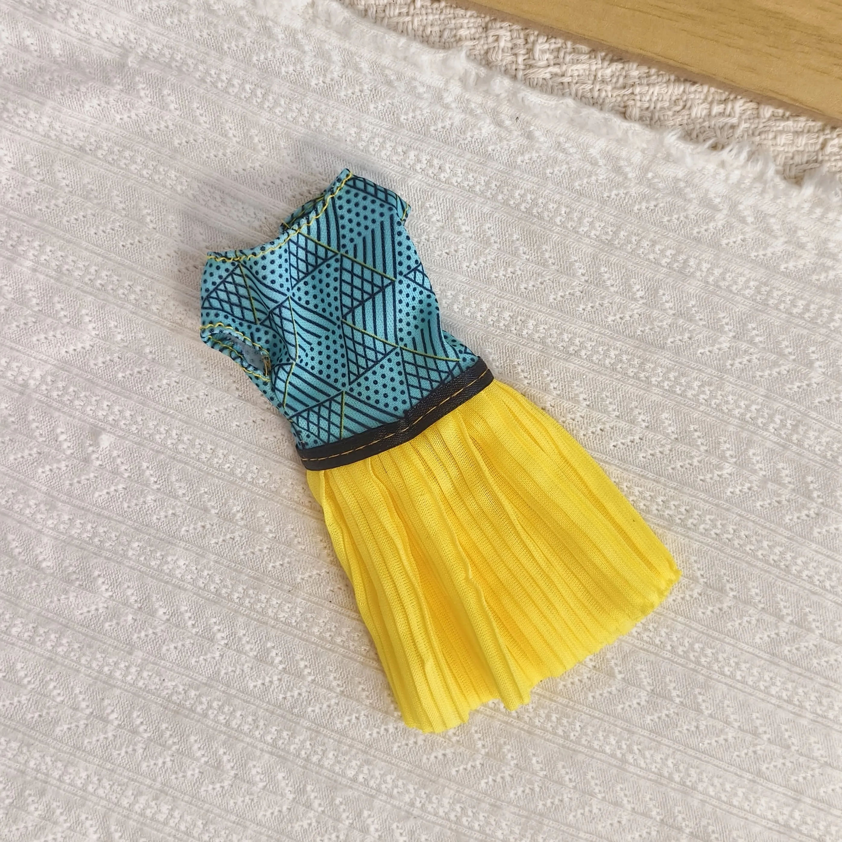 Fashion Summer Small Fresh Style Off-the-Shoulder Pleated Dress For 1/6 FR Babi Supermodel Doll 30cm Doll Clothes Accessories