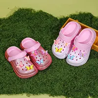 Kid's Glitter Clog and Mules, Lightweight EVA Garden Shoes, Non-Slip Sandals, Breathable Slip-On Shoes for Indoor Outdoor 168 6