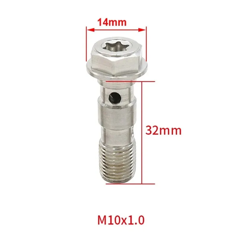 العالمي M10x1.0mm M10x1.25 دراجة نارية الفرامل الفرجار فوهة الزيت المسمار الهيدروليكية الفرامل أسطوانة رئيسية خرطوم زيت المزدوج البانجو الترباس