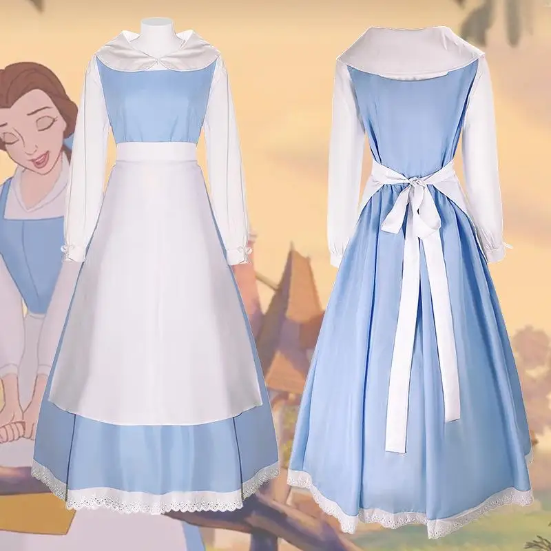 

Beau And the Beast Belle Maid Costume Cosplay Outfit Princ Performance loween Lolita Costume Women's Traditional Wear