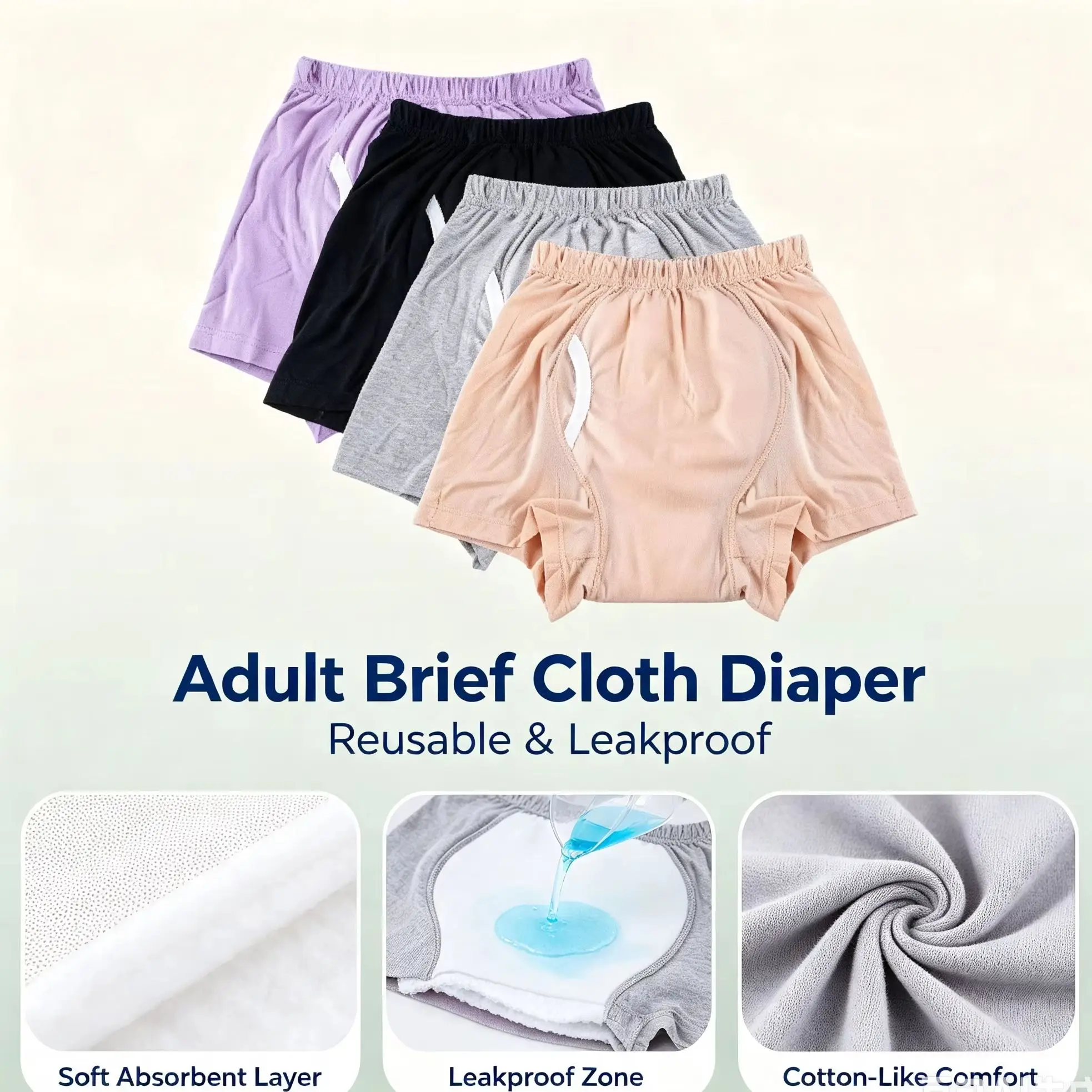 4pcs-cotton-adult-cloth-diapers-reusable-washable-leakproof-breathable-nappy-pants-for-elderly-bedridden-incontinence-underwear