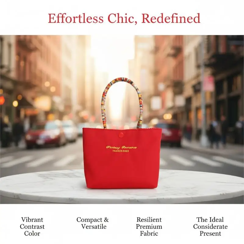 Cute Letter Pattern Women's Handbag Small Tote Bag For Travel And Daily Use Urban Minimalist Nylon Soft Zipper Closure Mobile