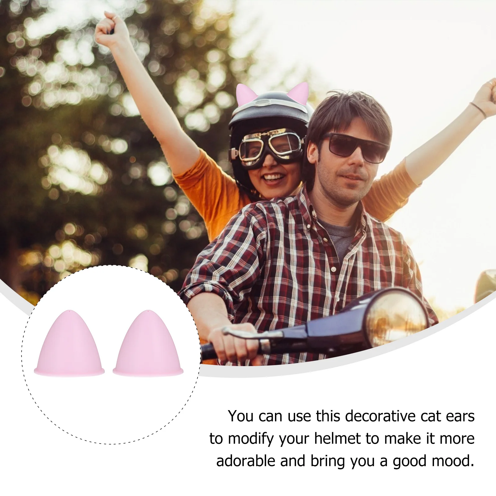 

2Pcs Adorable Cat Ear Decorations for Motorcycle Helmets Tpu Material Cute Accessory Motorbike Cat Ears