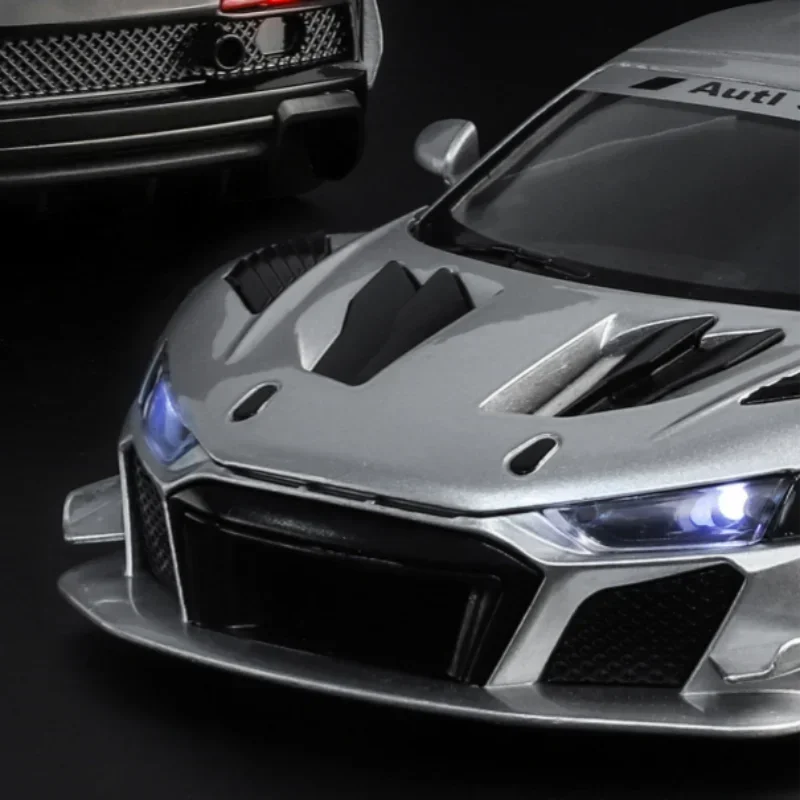 

R8 LMS GT2 Суперкар из сплава, модель автомобиля 1:24, звук и свет, детская игрушка, коллекционные предметы, подарок на день рождения
