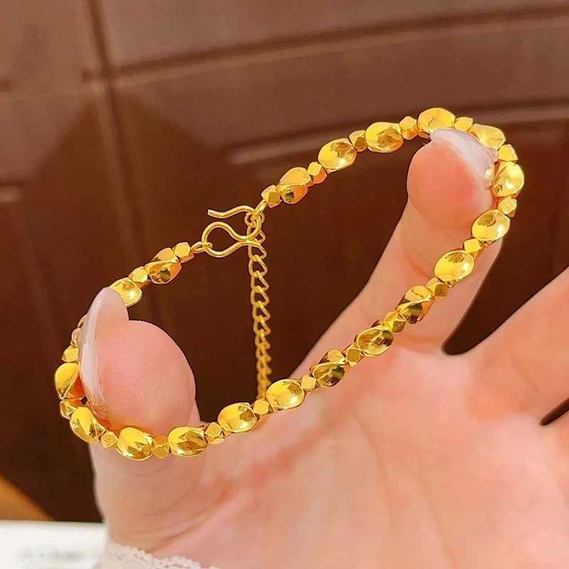 

Роскошный женский браслет из чистого золота 9999 карата из настоящего золота 9999 пробы