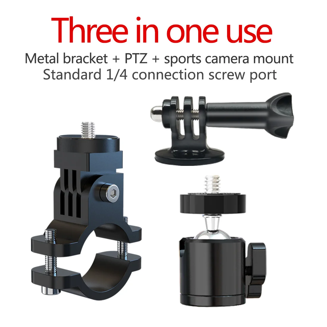 Metall Radfahren Bike Mount Motorrad Lenker Halter 1/4 Schraube für GoPro 10 9 8 für Insta360 ONE X X2 R kamera für DJI Action 2 – Detail 12