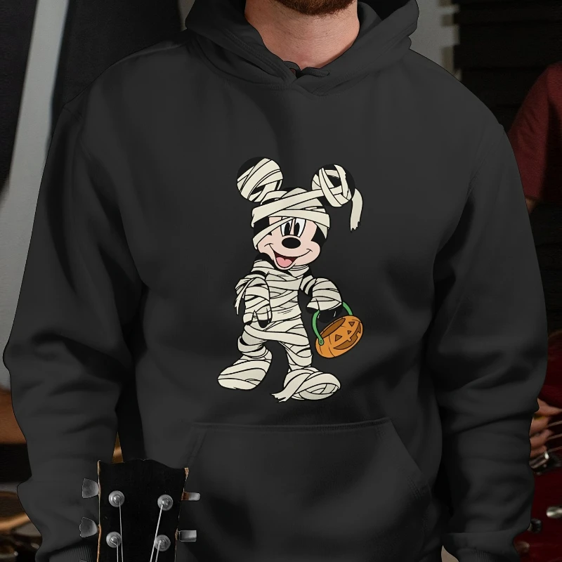 Disney Mickey Unisex Single Side Print Casual Comfort Hooded Long Sleeve Pullover Winter Clothes Hoodie