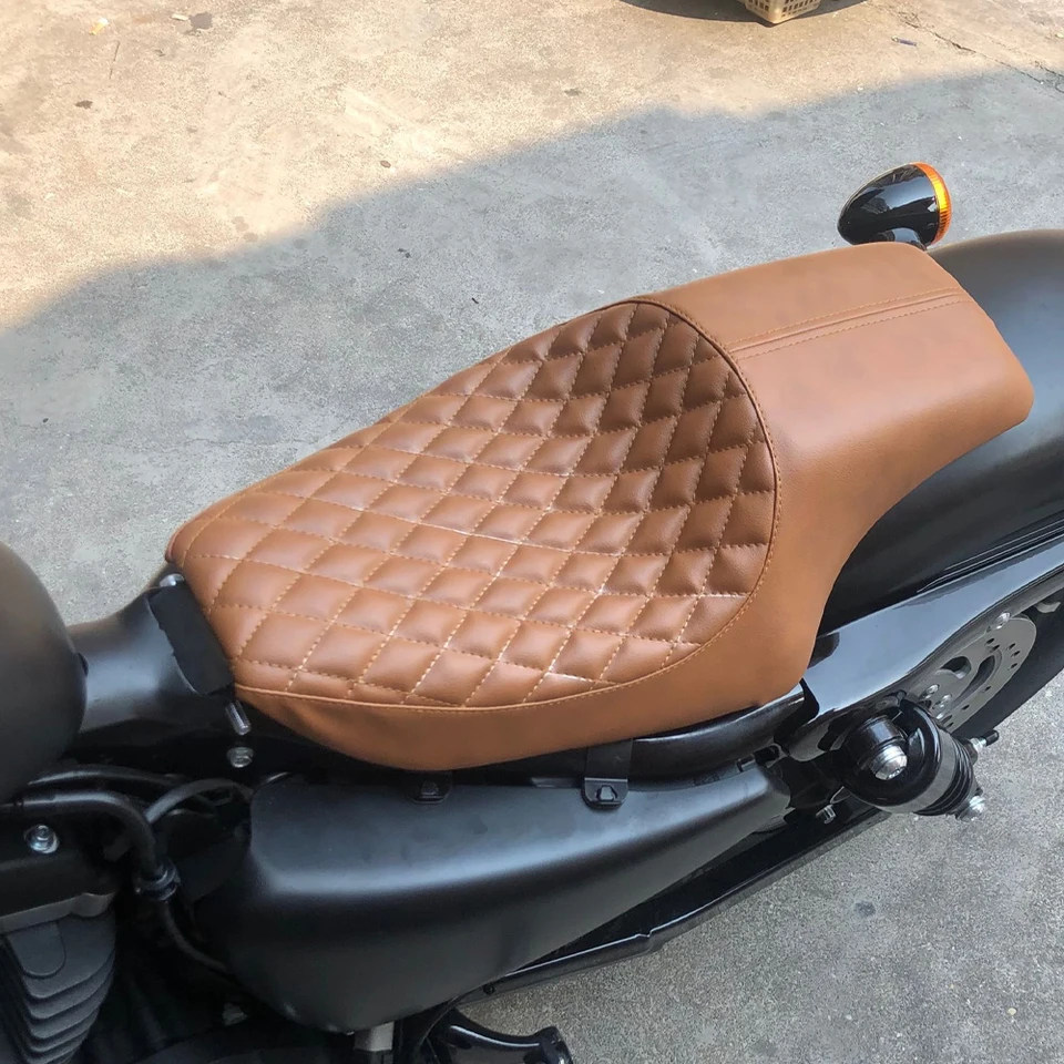Unbranded Black Motorcycle Solo Seat Cushion – Front Driver Pad For Harley Sportster 883 Super Low XL