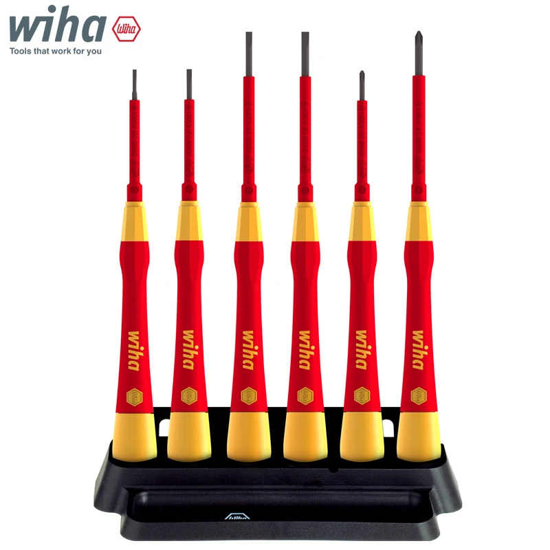 

Wiha 42989 Electric Fine Screwdriver Set PicoFinish Wear Resistant Durable Electric Slotted Phillips Shaped 1000V