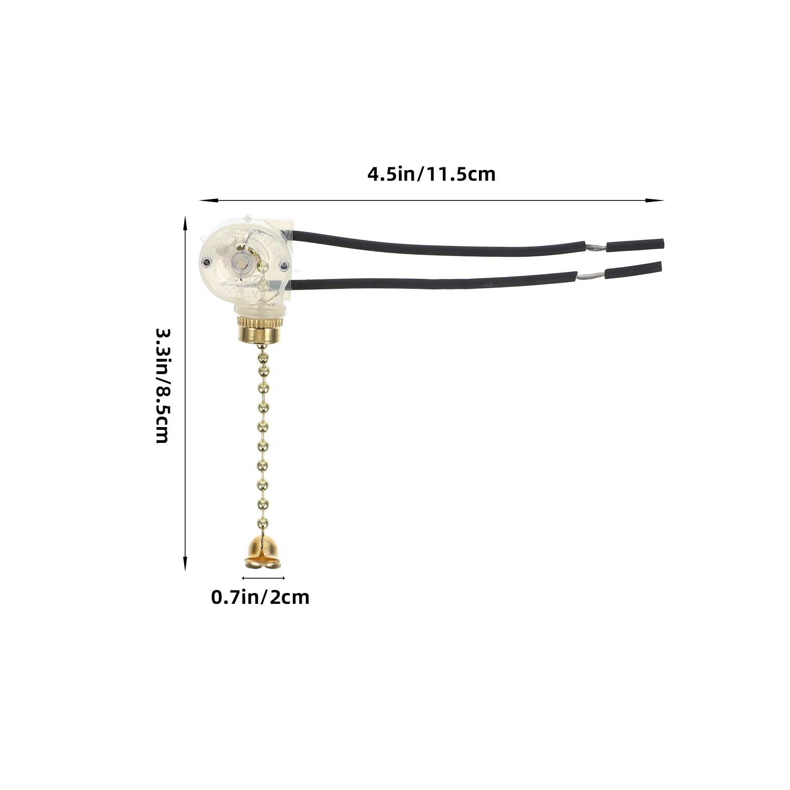 2 قطعة سلسلة سحب تركيب المصابيح التبديل استبدال سحب الحبل الصامت مفتاح الإضاءة سقف الحمام ملحق أجزاء المصباح #3