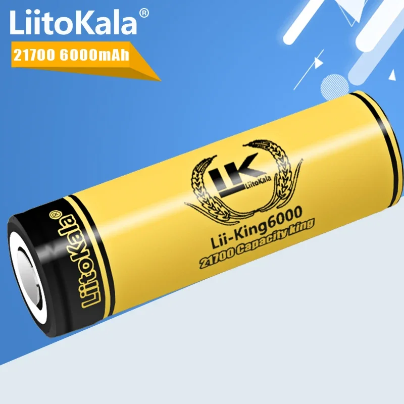 1-20PCS LiitoKala King6000 21700 6000mAh Rechargeable Battery 3.7V 1C discharge High Power batteries For High-power Appliances