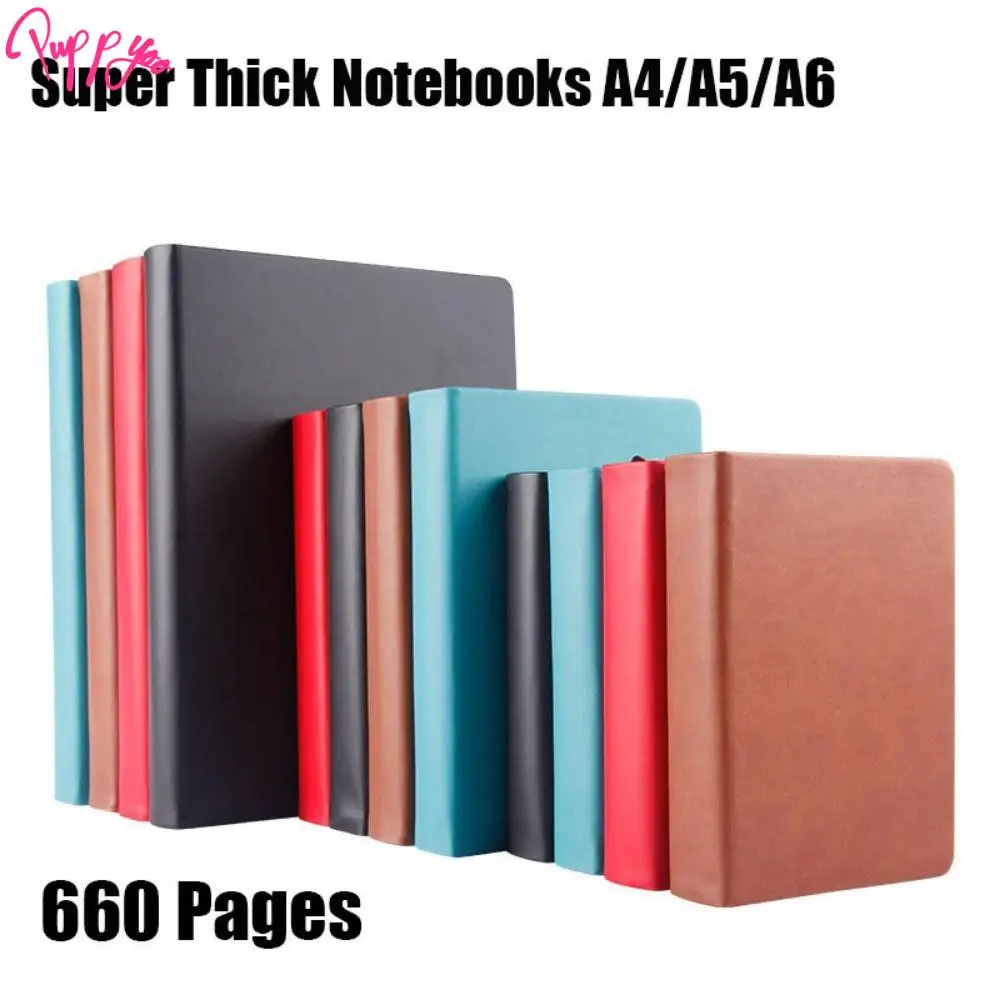 A4/A5/A6 Sketchbook Super Thick 330 Sheets Writing Blank Notepad PU Leather Soft Cover Blank Inner Pages Journal Diary Notebook