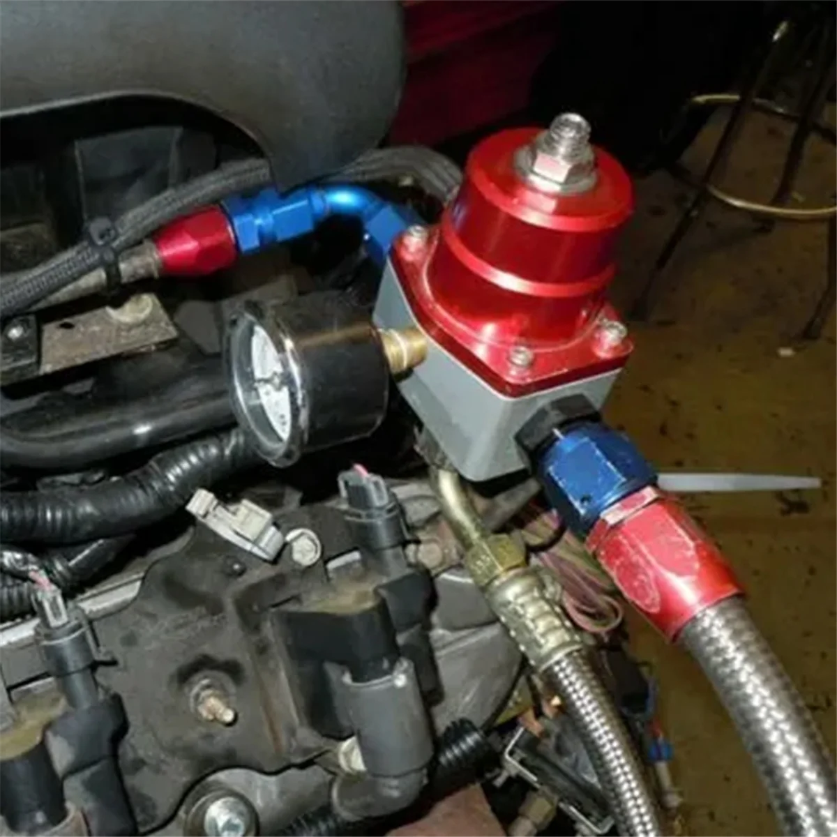 

Черно-красный регулируемый комплект регулятора давления топлива, манометр 0-100 фунтов на квадратный дюйм -6AN 6AN