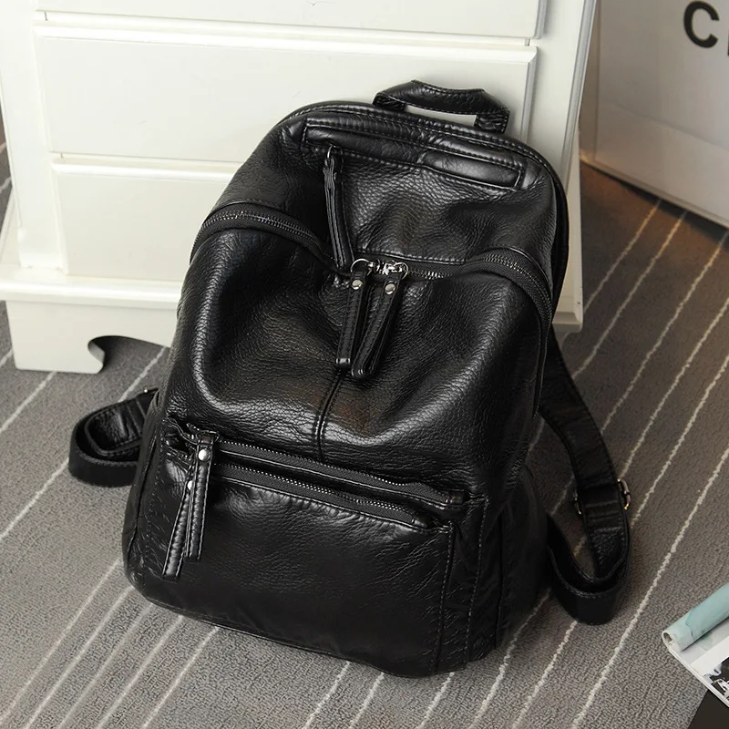 Verwelkte 2024 Mode neue Rucksack Damen weichen Leder Rucksack trend ige Schüler Schult asche Freizeit vielseitige Reise rucksack