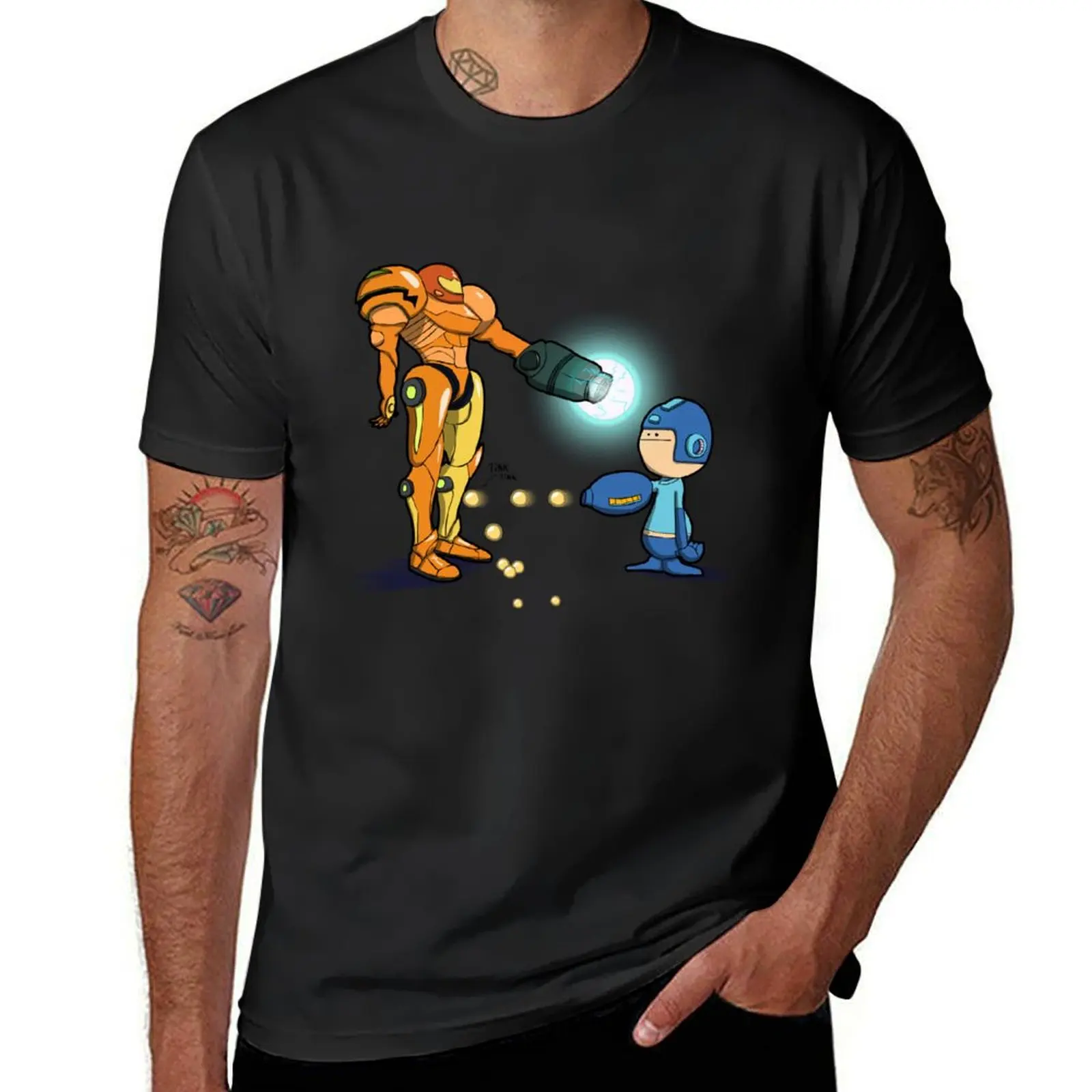 Samus Vs Mega T-Shirt quick-drying oversizeds graphics Men's clothing