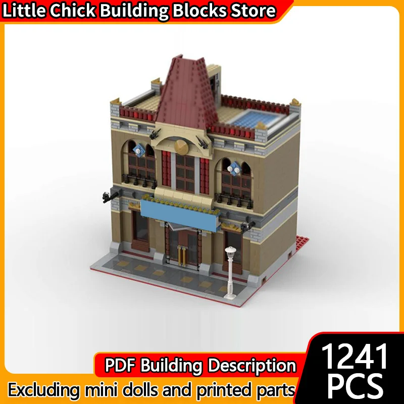 

City Street View Model MOC Building Bricks City Gambling House Modular Technology Children Holiday Gifts Assemble Toys Suit