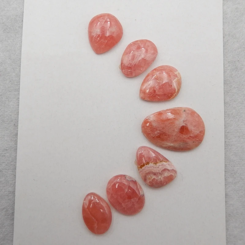 7PCS Natural Cabochons Argentina Rhodochrosite Gemstone Jewelry DIY Marking Bracelet Necklace Accessories 22x15x4/15x12x5mm13g