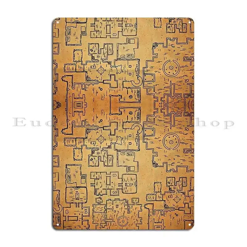 Tabletop Roleplaying Dungeon Map Metal Sign Funny Custom Wall Plaque Pub Cinema Tin Sign Poster