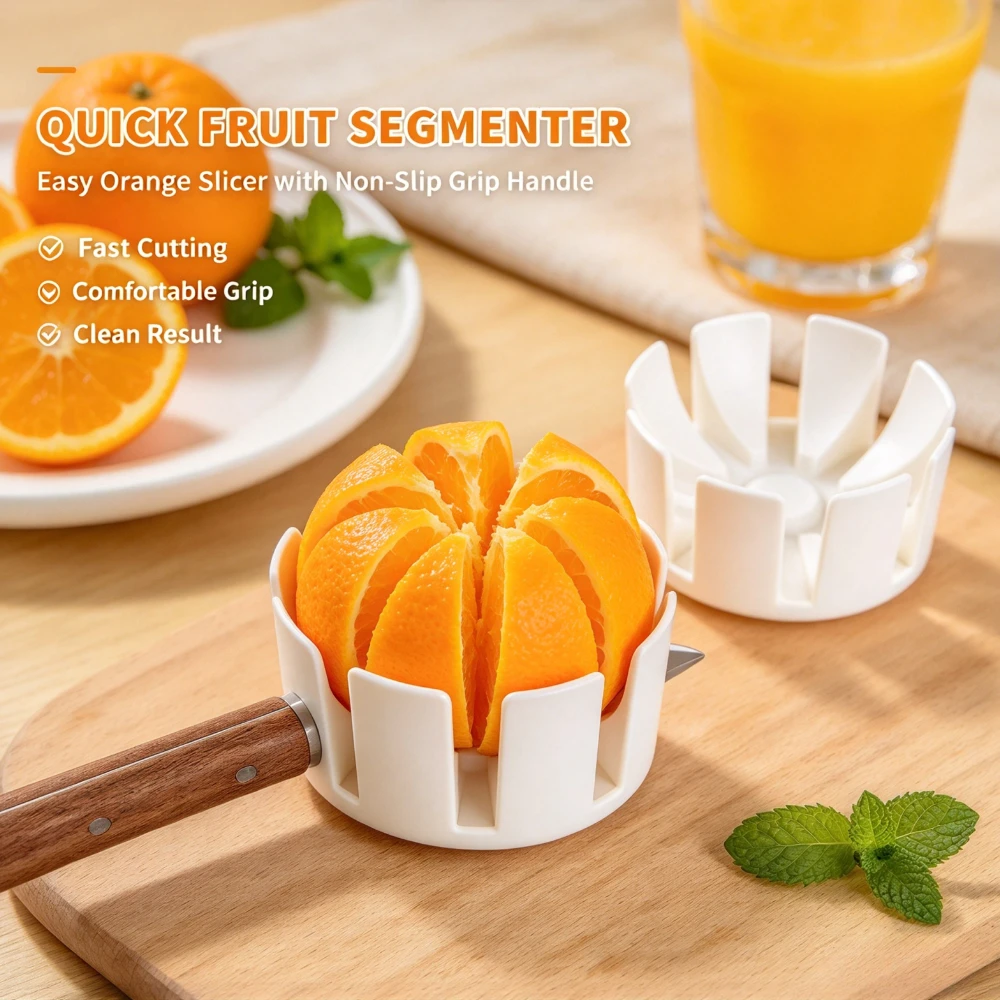 Orange Slicer 3D Printed Kitchen Must Have Safe Tool With Non Slip Handle For Quick Easy Slicing Without Hurting Hands