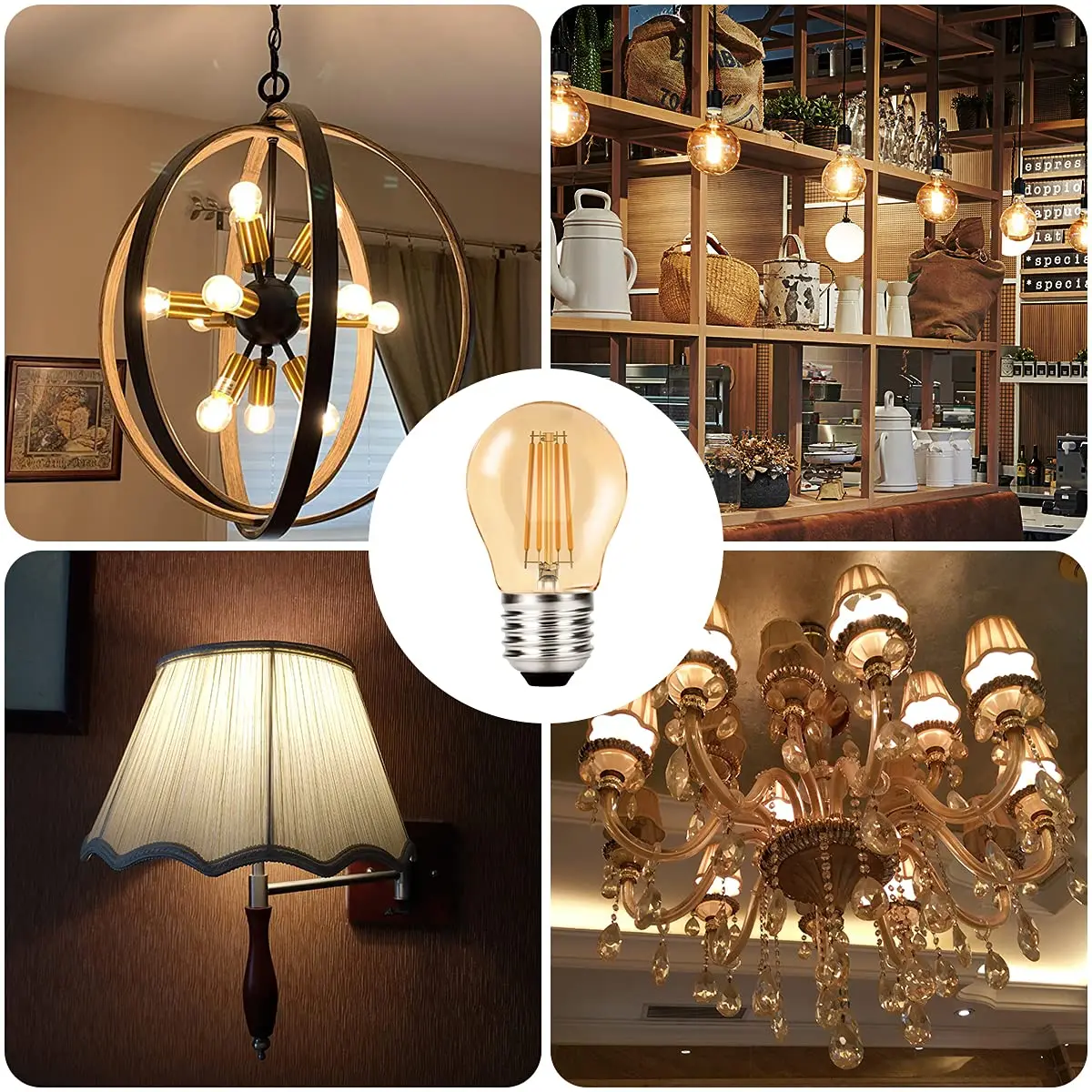 Led Filament Edison Bulb E27 G45 Mini Globe 4W Dimmable Vintage Led Lamp 2200K 2700K Warm White For String Light Bulb