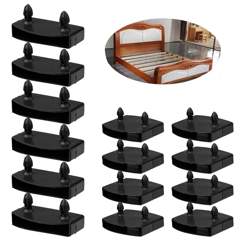 Supports en plastique pour lattes de lit, capuchons de fixation, extrémités centrales, 2 broches de remplacement sur les côtés, 55mm, noir