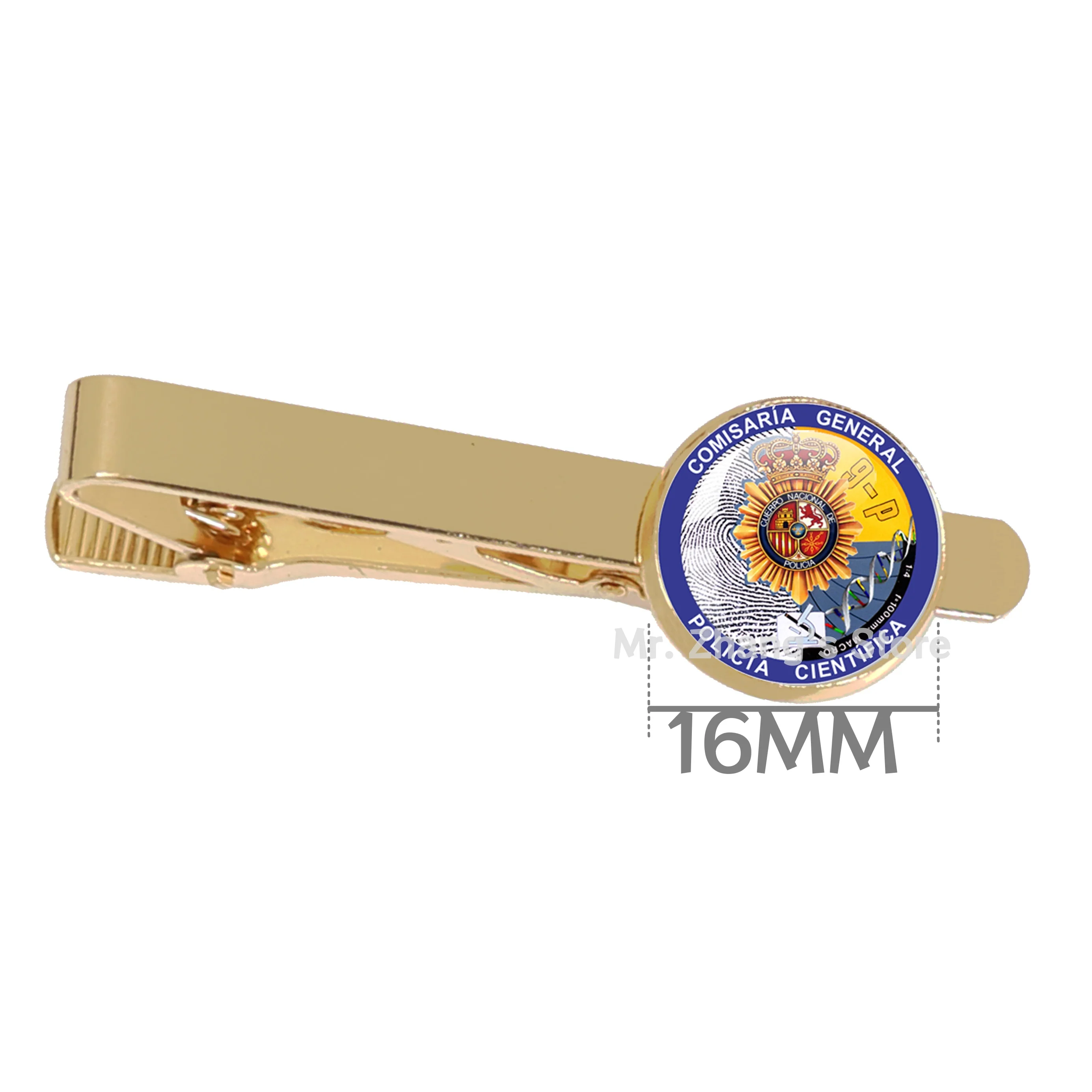 The Kingdom of Spain National Police16MM Glass Cabochon Tie Clip Personalized Jewelry Metal Tie Clip Accessories Jewelry Gifts