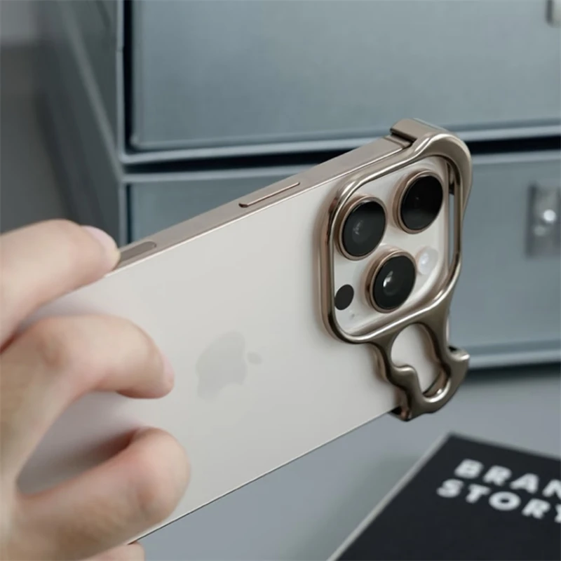 Nieregularne metalowe etui na telefon iPhone 17 16 15 14 13 12 Pro Max Plus 17Air 16E Bezramkowa, odporna na wstrząsy obudowa ze stopu aluminium — zdjęcie produktu 6