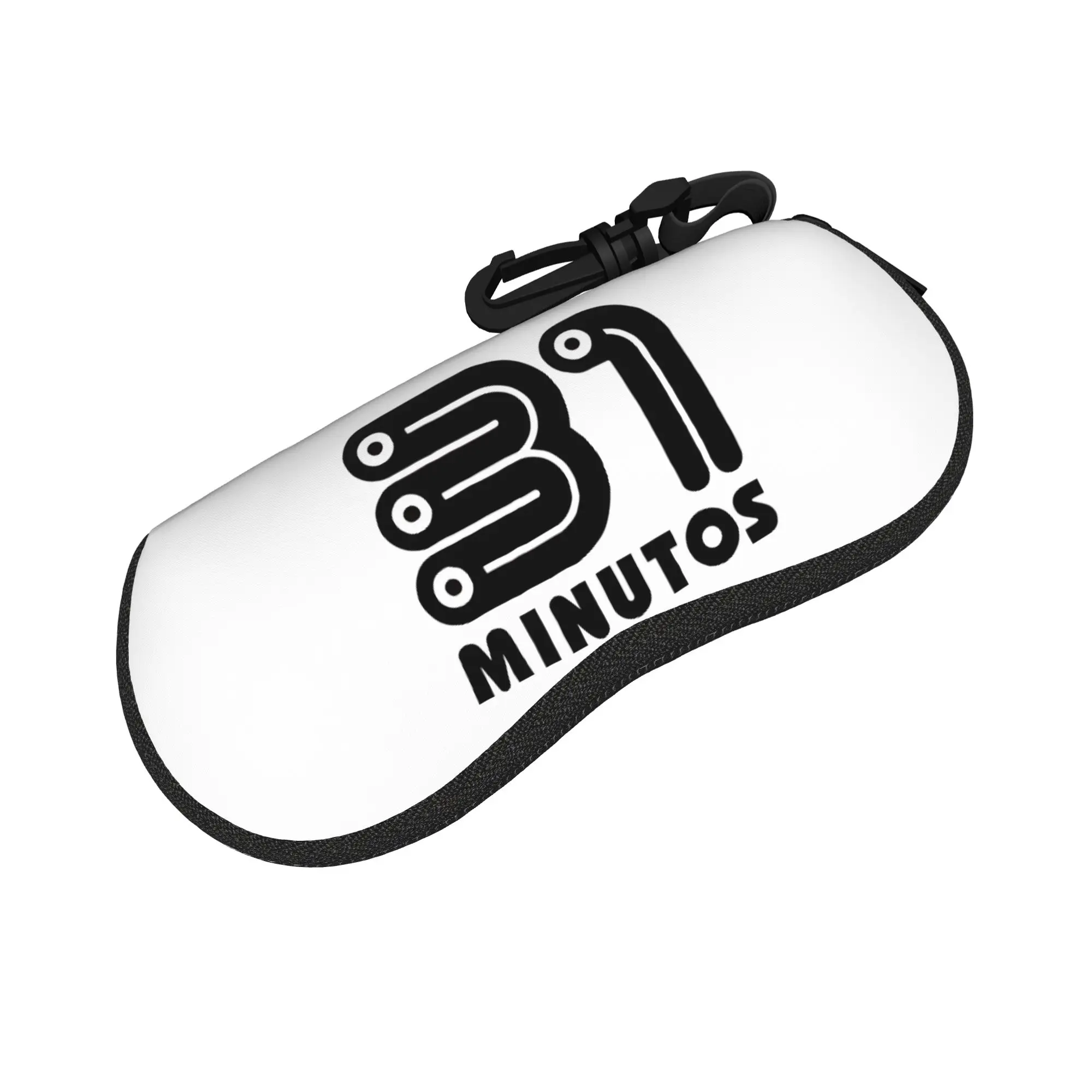 Logo de 31 minutos Glasses Case  Convenient Sunglasses Pouch For Unisex Retro Eyewear Storage Zipper Eyeglass Protector