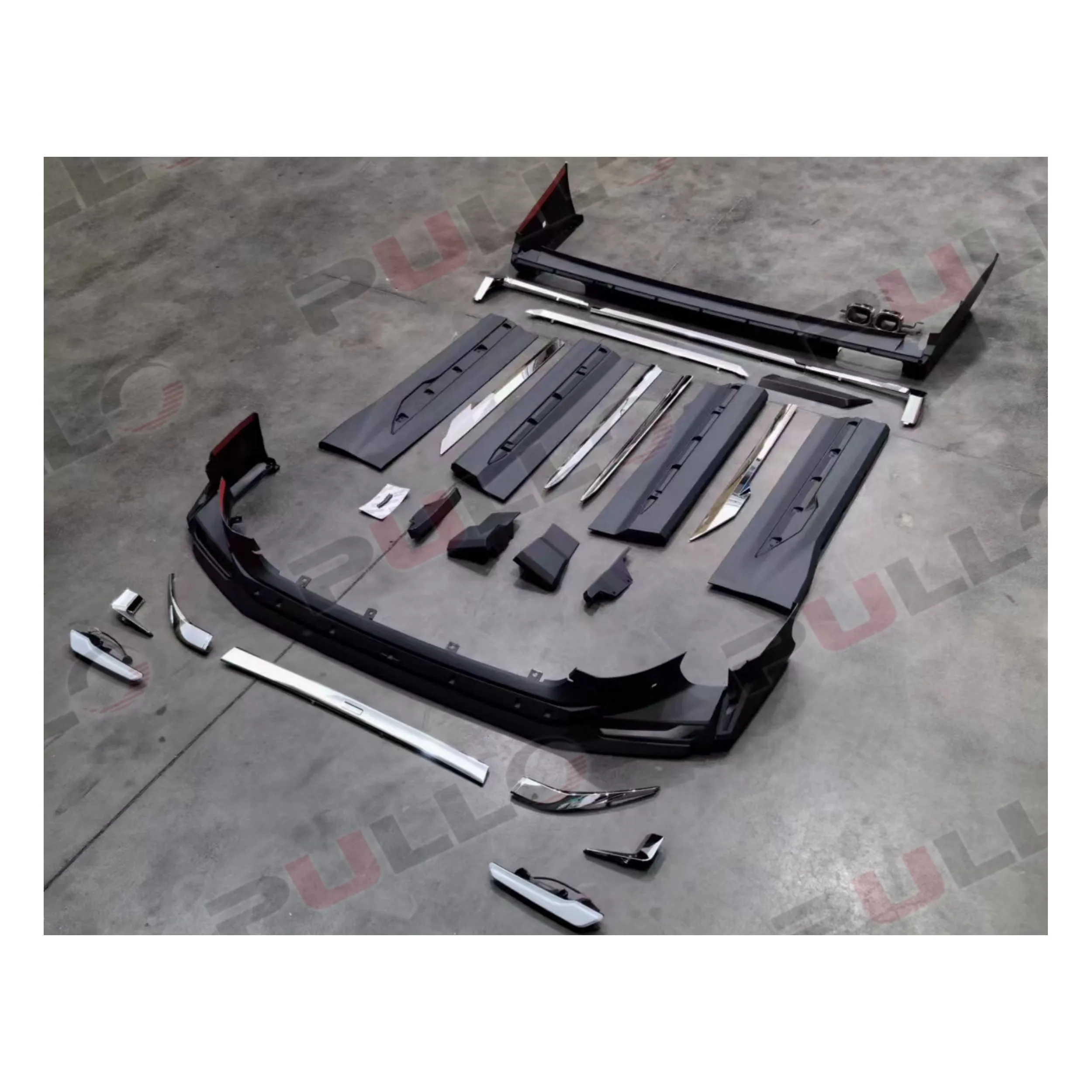 

car body kit for Vellfire 40 series modelista model small kit include front lip rear diffuser single pipes with side skirts