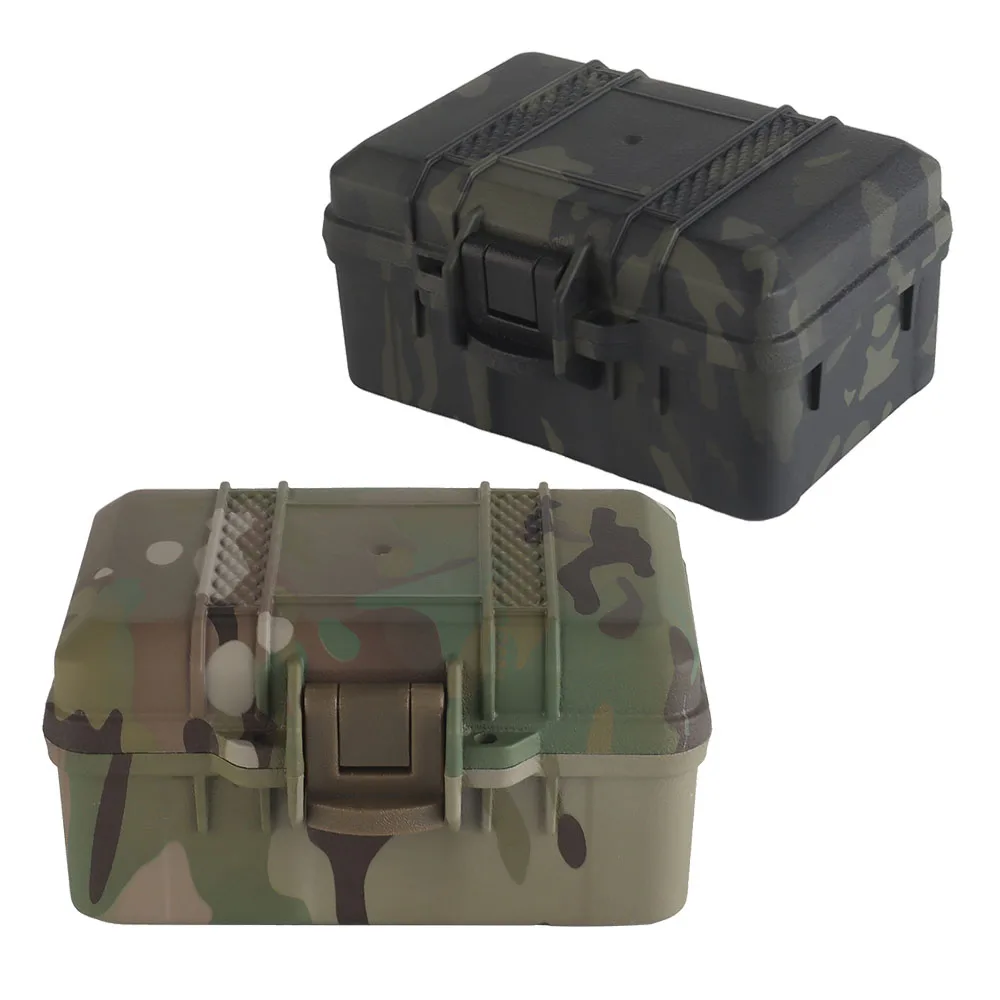 Plastic Toolbox Portable Outdoor Airsoft Hunting Flashlight Storage Box Shockproof Instrument Case Safety Protective Equipment