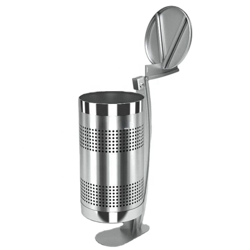 Waste bin new design round stainless steel outdoor litter bins for park