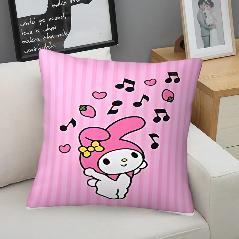 

Sanrio Hello Kitty My Melody Kuromi Cartoon Throw Pillow Cute Decorative Cushion for Sofa Bedroom Car Home Decor Perfect Gift