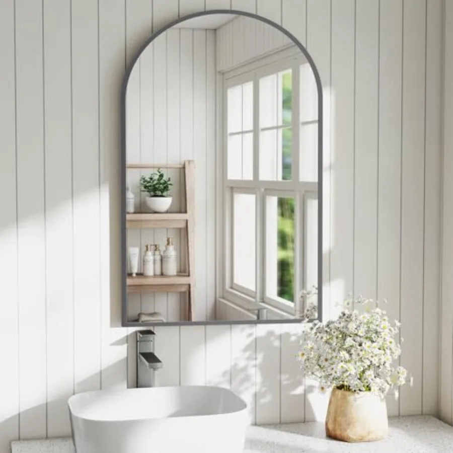 

Металлическая арочная полка для ванной над раковиной, 24x37 дюймов, большая декоративная, для ванной комнаты в стиле фермерского дома