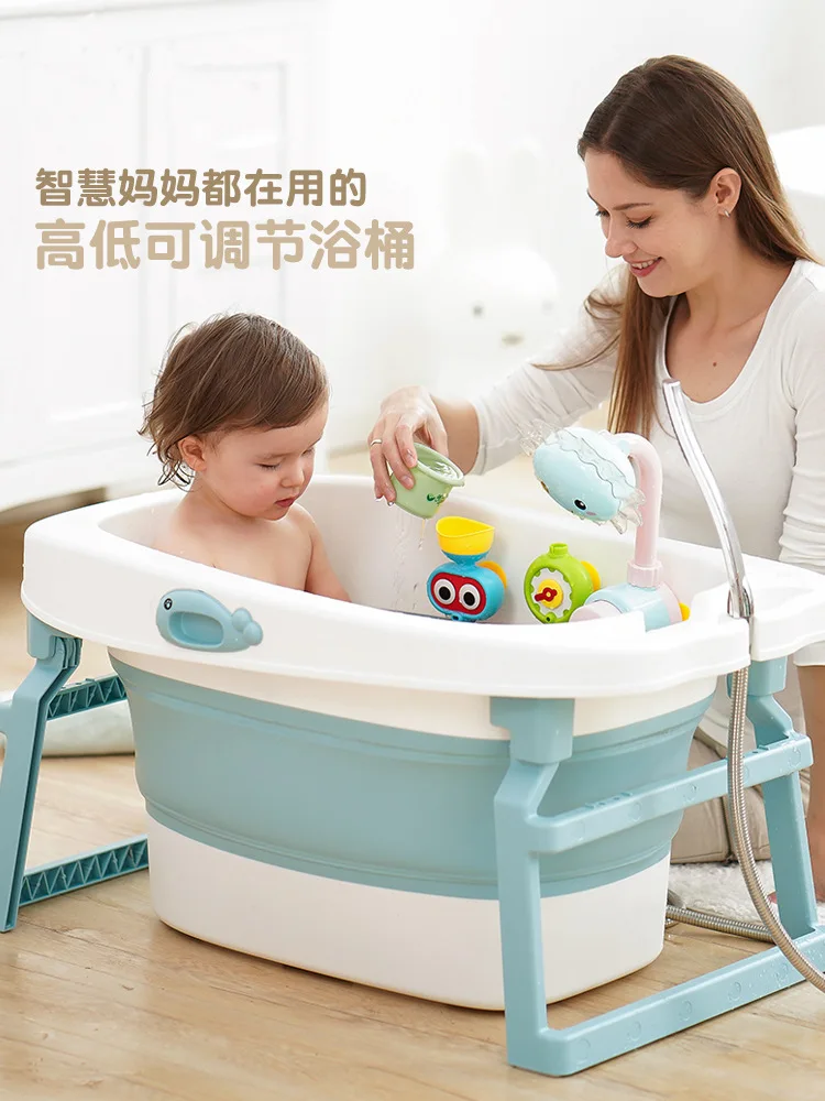 Extra Large Baby Folding Bathtub Baby Bathtub Swimming Newborn Baby Bathtub Baby Bathtub Can Sit and Lie