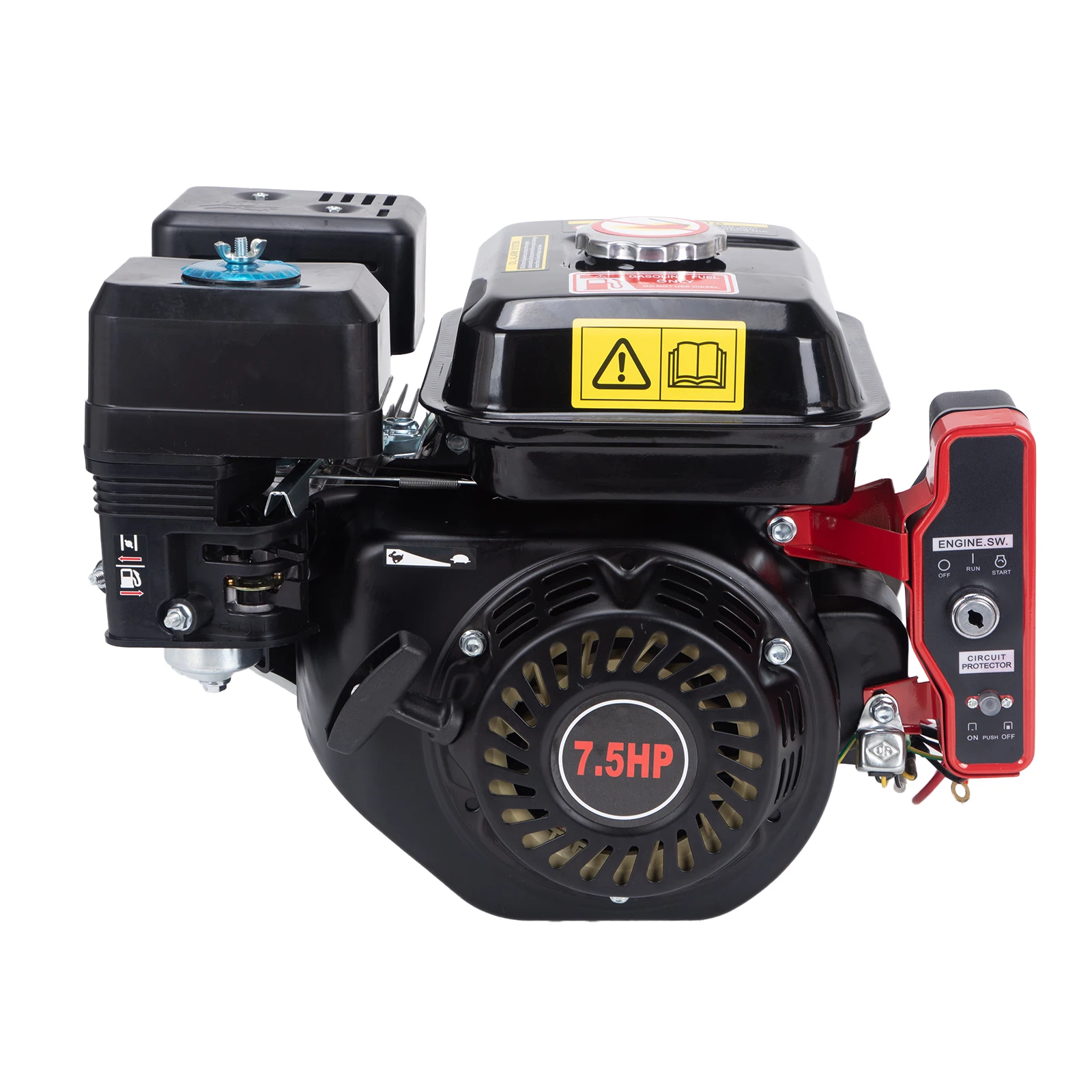 212CC 7.5HP Electric Start 4-Stroke Gas Engine Horizontal Shaft Motor for Go Kart Mini Bike ATV
