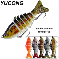YUCONG 1PC Sinking Wobblers Fishing Lure 10cm-15g Jointed Swimbait 7 Segments leurre Artificial Hard Bait Wobbler duro cebo Isca