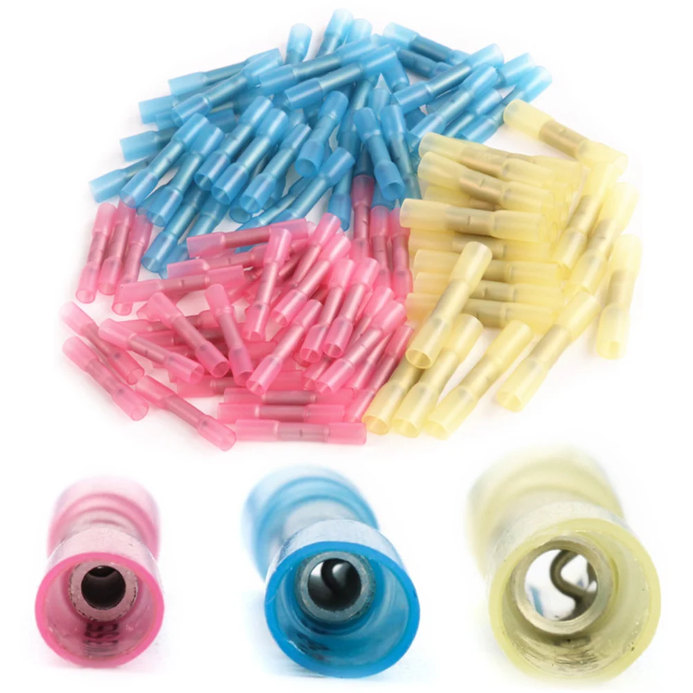 

100Pcs Heat Shrink Connectors Dual Layer Waterproof Sealing Crimp Terminals Corrosion Resistant for Stable Current Flow Terminal