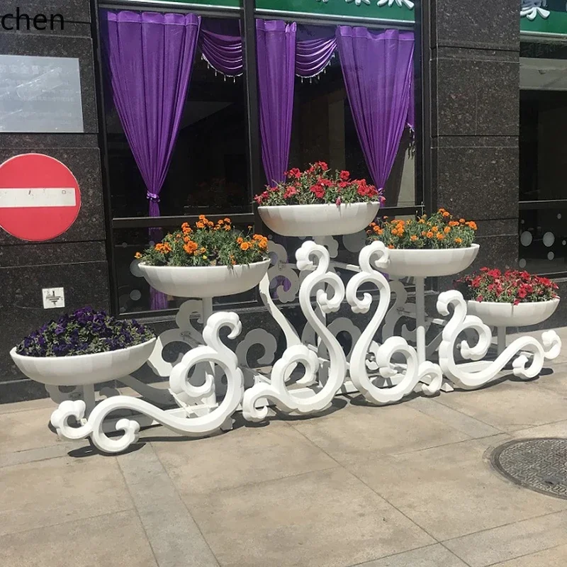 Iron Art Flower Stand Outdoor Greenery Campus Landscape Three-Dimensional Combination Simple Flower Bed
