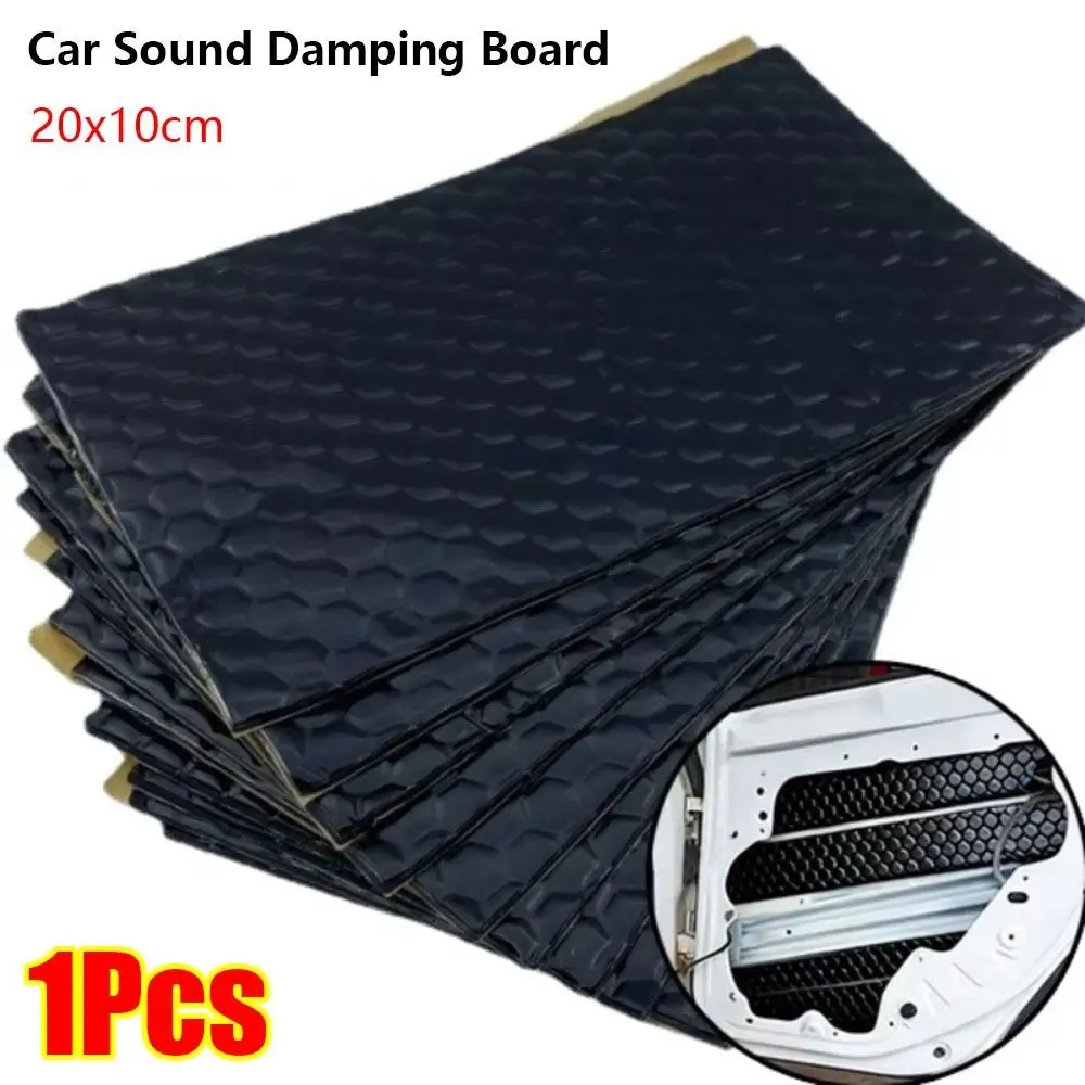 1Pcs 20x10cm Butyl Rubber Damping Board Butyl Rubber Composite Self-Adhesive Noise Insulation Mat Aluminum Foil Coated