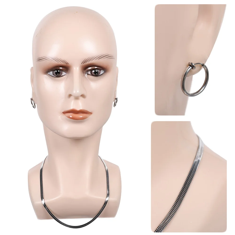 

Disguise Demon Hunter of KPop Saja Boys Jinu Necklace Earring Cosplay 2025 Cartoon Costume Accessories Men Roleplay Party Prop