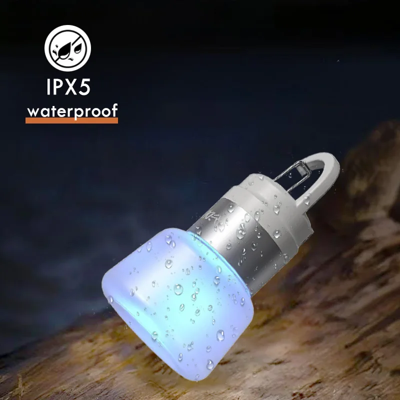Lanterna de acampamento com luz de garrafa LED com luz de fluxo USB portátil lâmpada de garrafa suspensa ao ar livre multiuso
